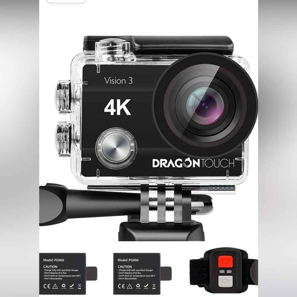 Brand new Dragon Touch 4k action camera and Tekcom case